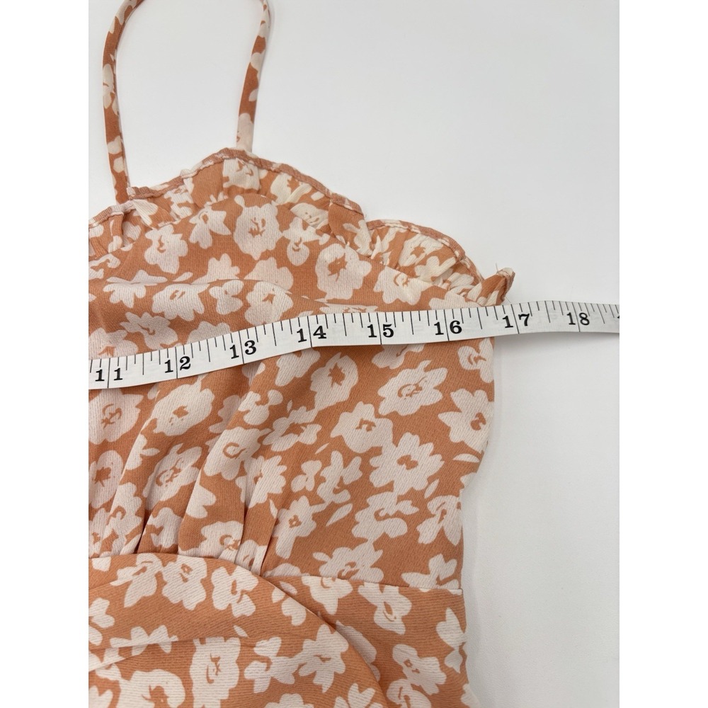 Lulus Crista Floral Maxi Dress S Rust Orange Button Front Cottagecore - Picture 10 of 10